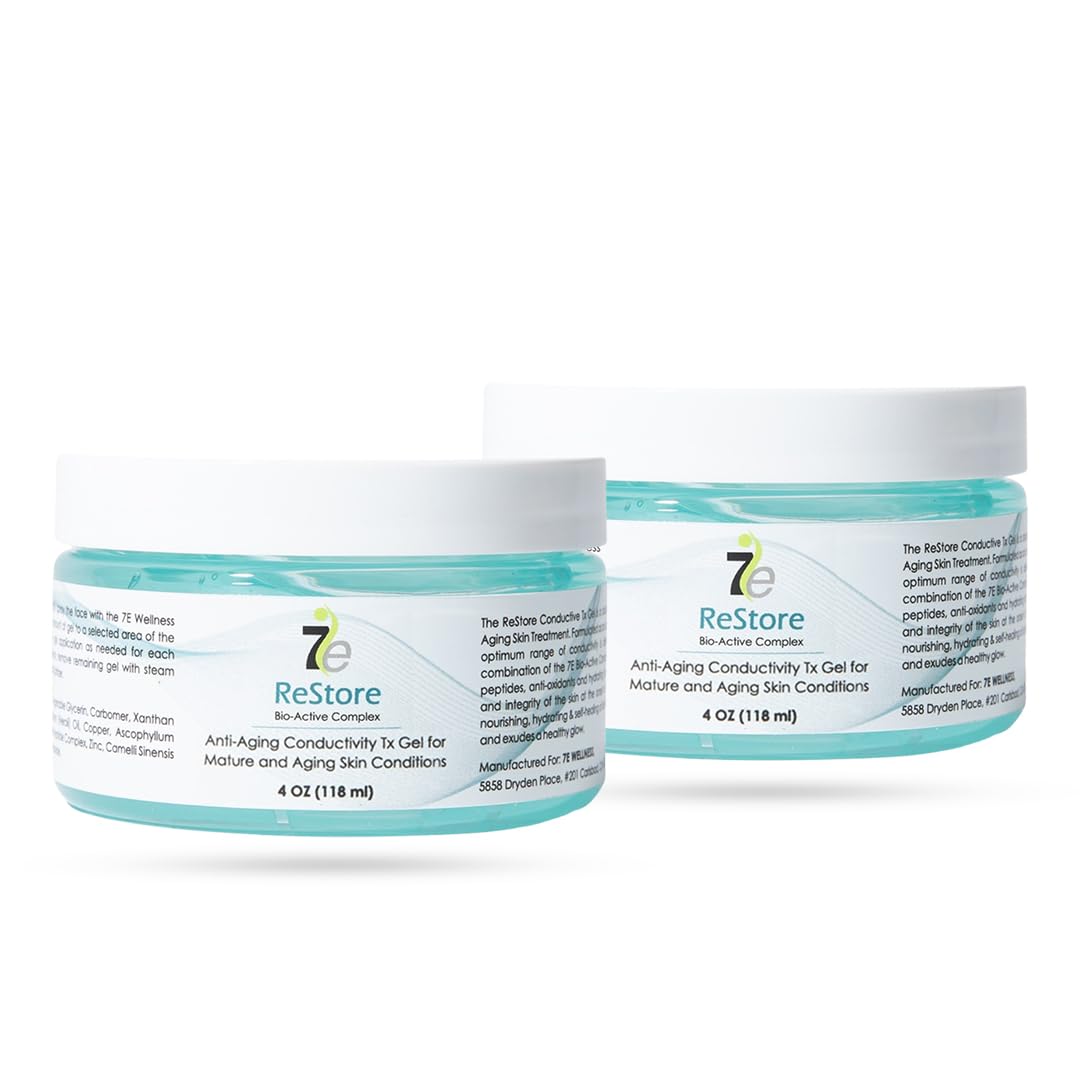 7E Wellness Myolift Restore Conductive Gel with Bio-Active Complex - 16oz - Facial Skin Care Products with Green Tea Extract, Hyaluronic Acid&Collagen Peptides,Anti Aging &Skin Tightening 16oz-Pack 1