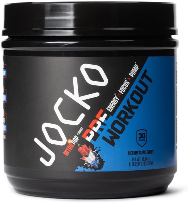 Jocko Fuel High Stim Pre Workout Powder, Nitro Pop | 30 Servings