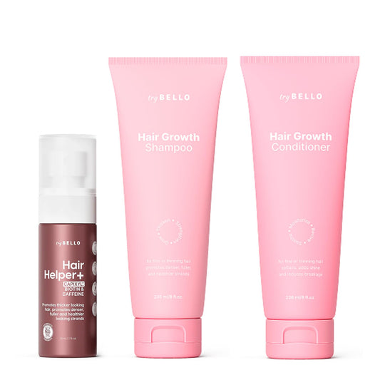 Trybello Hair Helper+ Spray + Hair Growth Shampoo + Hair Growth Conditioner