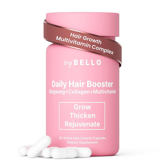 Trybello Daily Hair Booster Capsules | Collagen & Biotin Complex for Women | Multivitamin Supplement for Thicker, Fuller Growth & Strength | Hair Loss Treatment for Thinning Strands | 60 Capsules