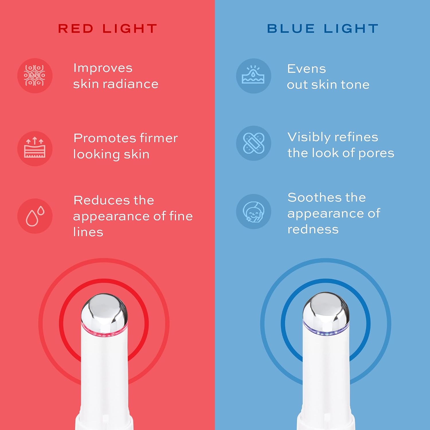 Eye & Face Wand/Tool – Heated Eye Wand with Vibration for Puffiness, Tired Eyes, Brighter Under Area, Redness Relief, Product Absorption, Smoother Skin & Relaxing Massage