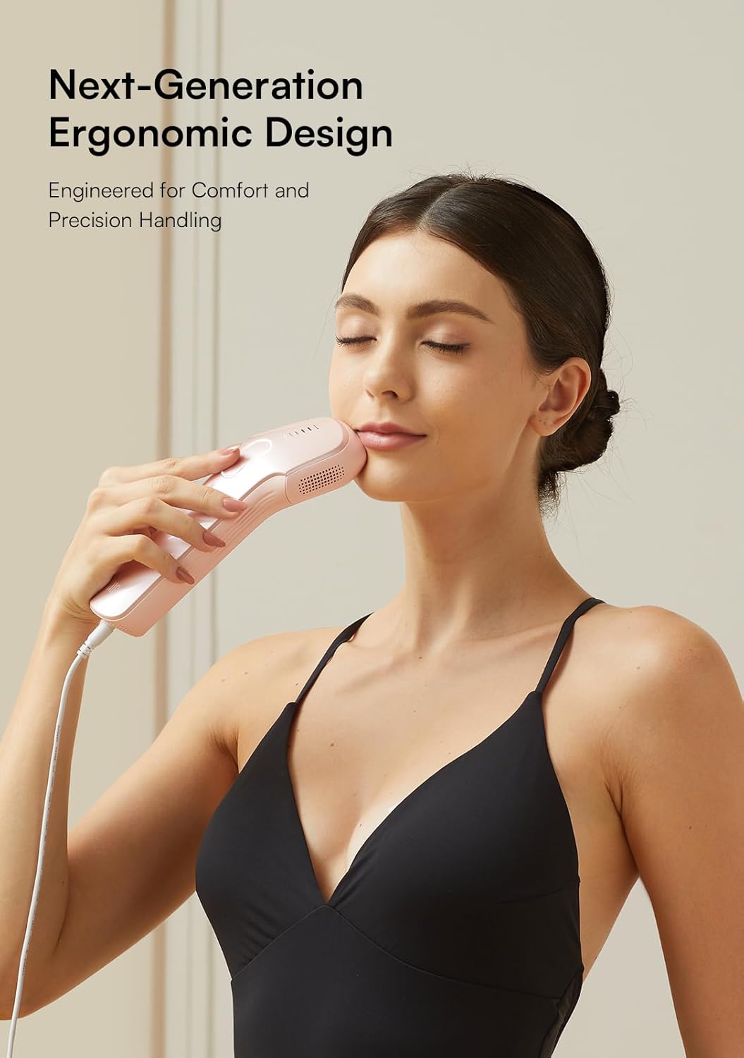 INIA Laser Hair Removal with Ice-Cooling Care for Women and Men, HAUTE Pro Painless at-Home IPL Hair Remover for Coarse Hair in Bikini All Body Areas, Latest Generation for Effective Results (Pink)