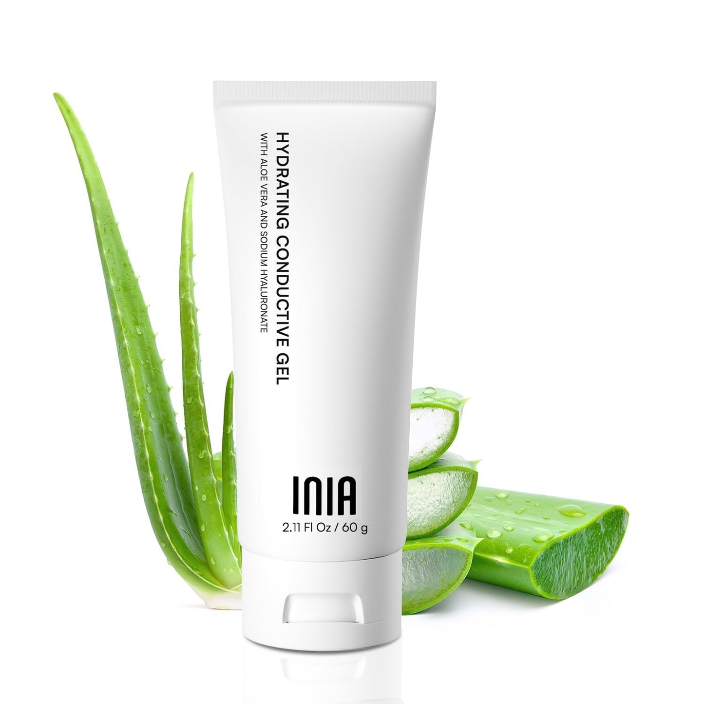 INIA Micro-current Conductive Gel for Facial and Body Skin Care Machines – Hydrating Gel Primer with Hyaluronic Acid, Anti-Aging & Skin Tightening for Women and Men, 10.56 Fl Oz