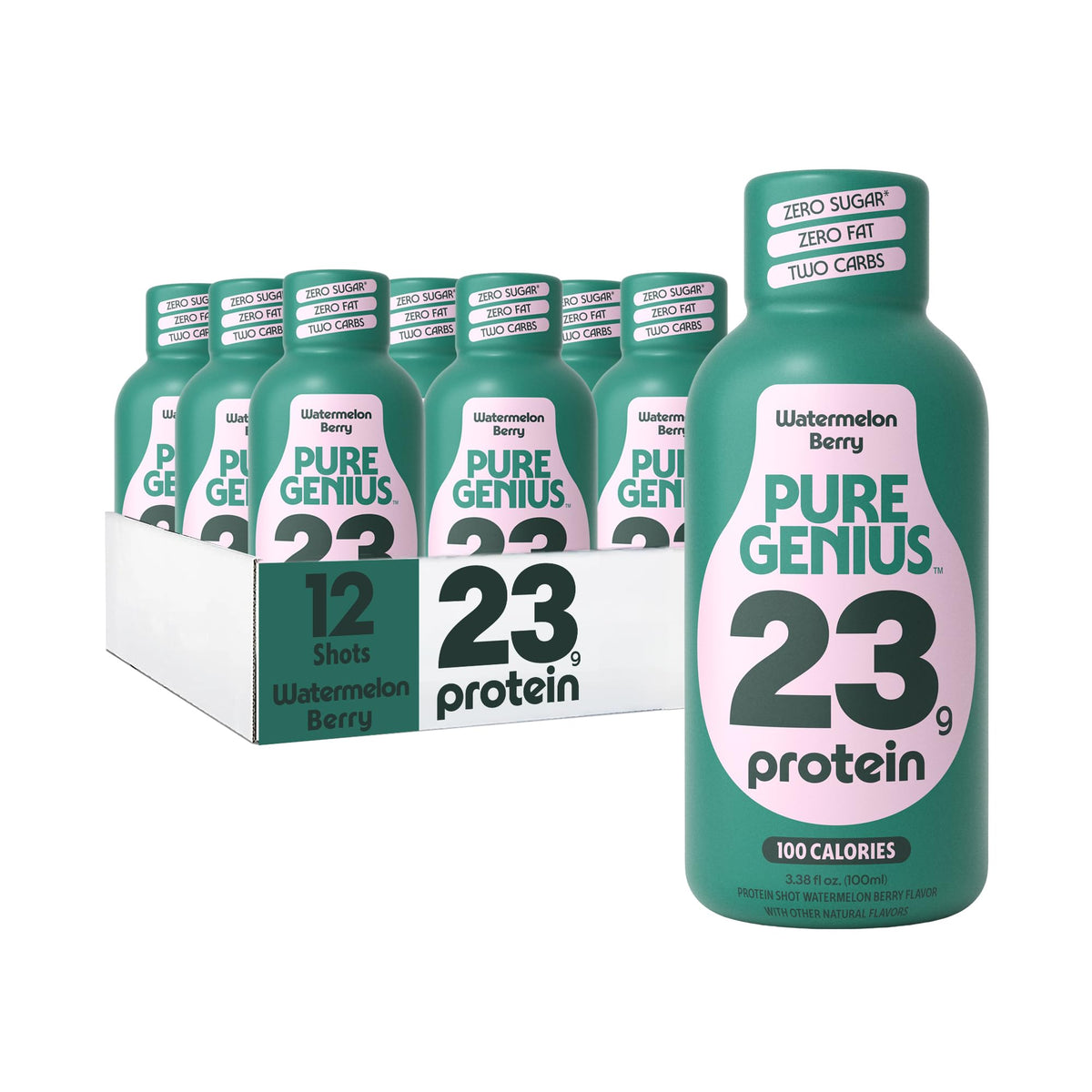 Pure Genius 23g Protein Shot | 100 Calories, No Sugar, No Fat | 12 Shots
