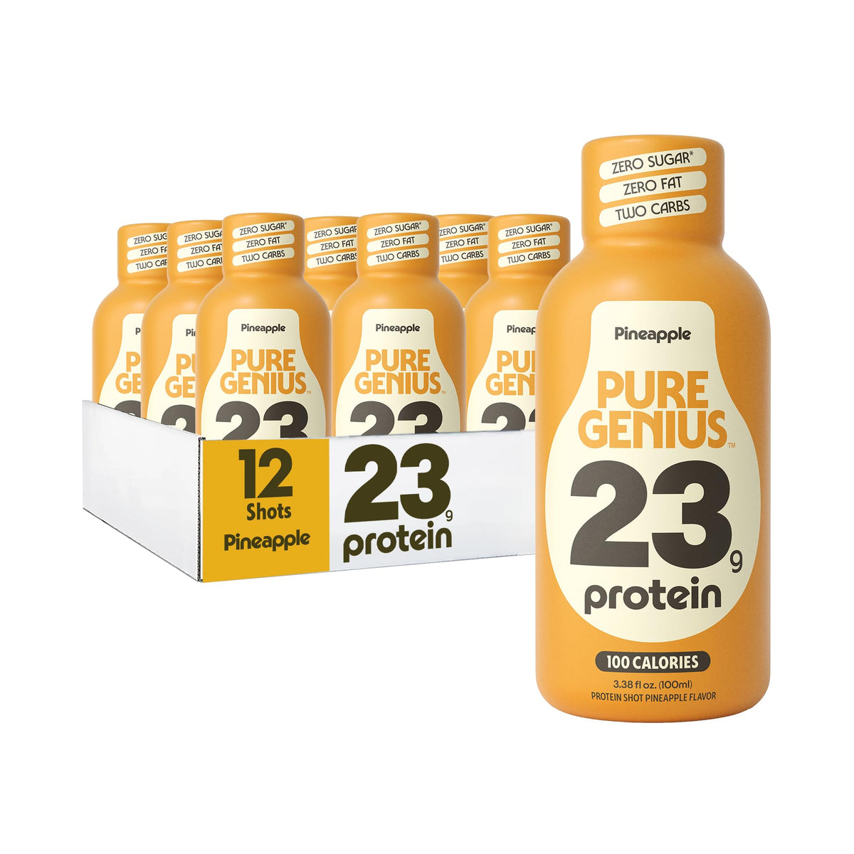 Pure Genius 23g Protein Shot | 100 Calories, No Sugar, No Fat | 12 Shots
