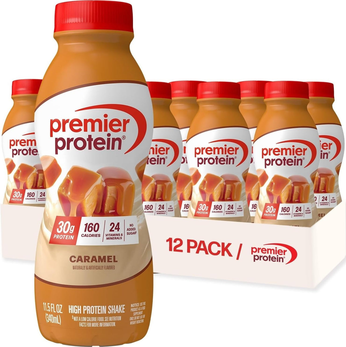 Premier Protein 30g High Protein Shake, Cookies & Cream, 12 Pack | 160 Calories, 24 Vitamins & Minerals, No Added Sugar, Supports Muscle Health, Gluten-Free, 11.5 oz