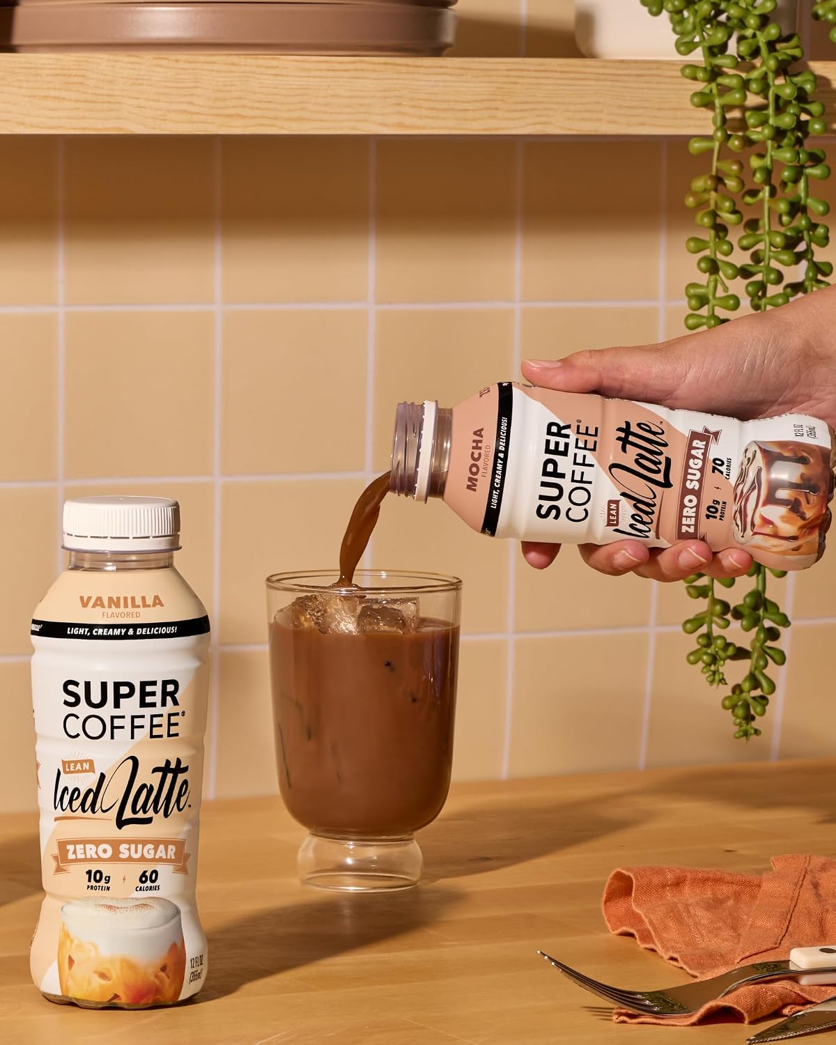 Super Coffee, Ready To Drink Iced Coffee, Vanilla Latte (12 Ounce Bottles, Pack of 12) - Low Net Carbs, No Added Sugar, Keto Friendly, 10g of Protein, Low Calorie, Protein Coffee