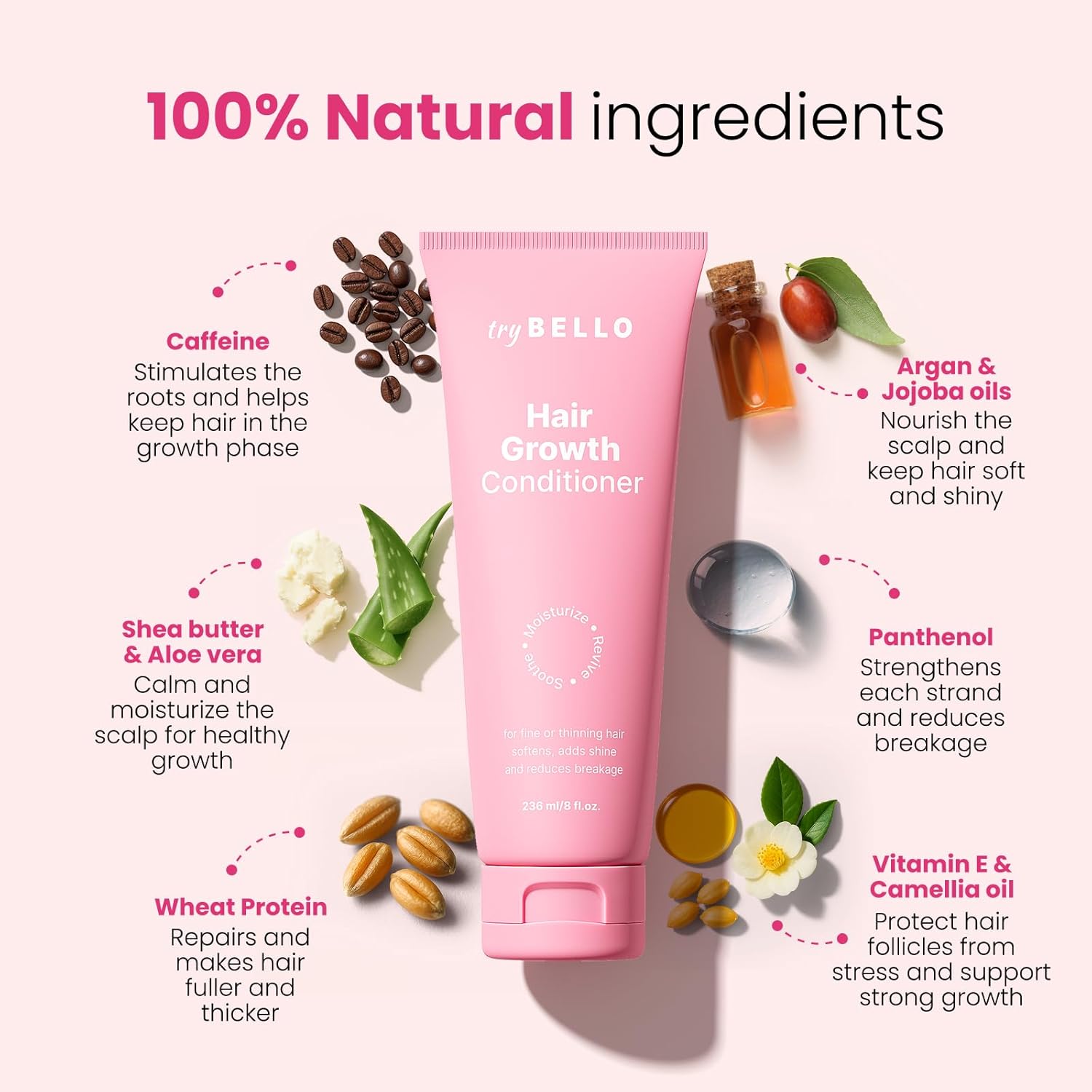 Trybello Hair Helper+ Spray + Hair Growth Shampoo + Hair Growth Conditioner