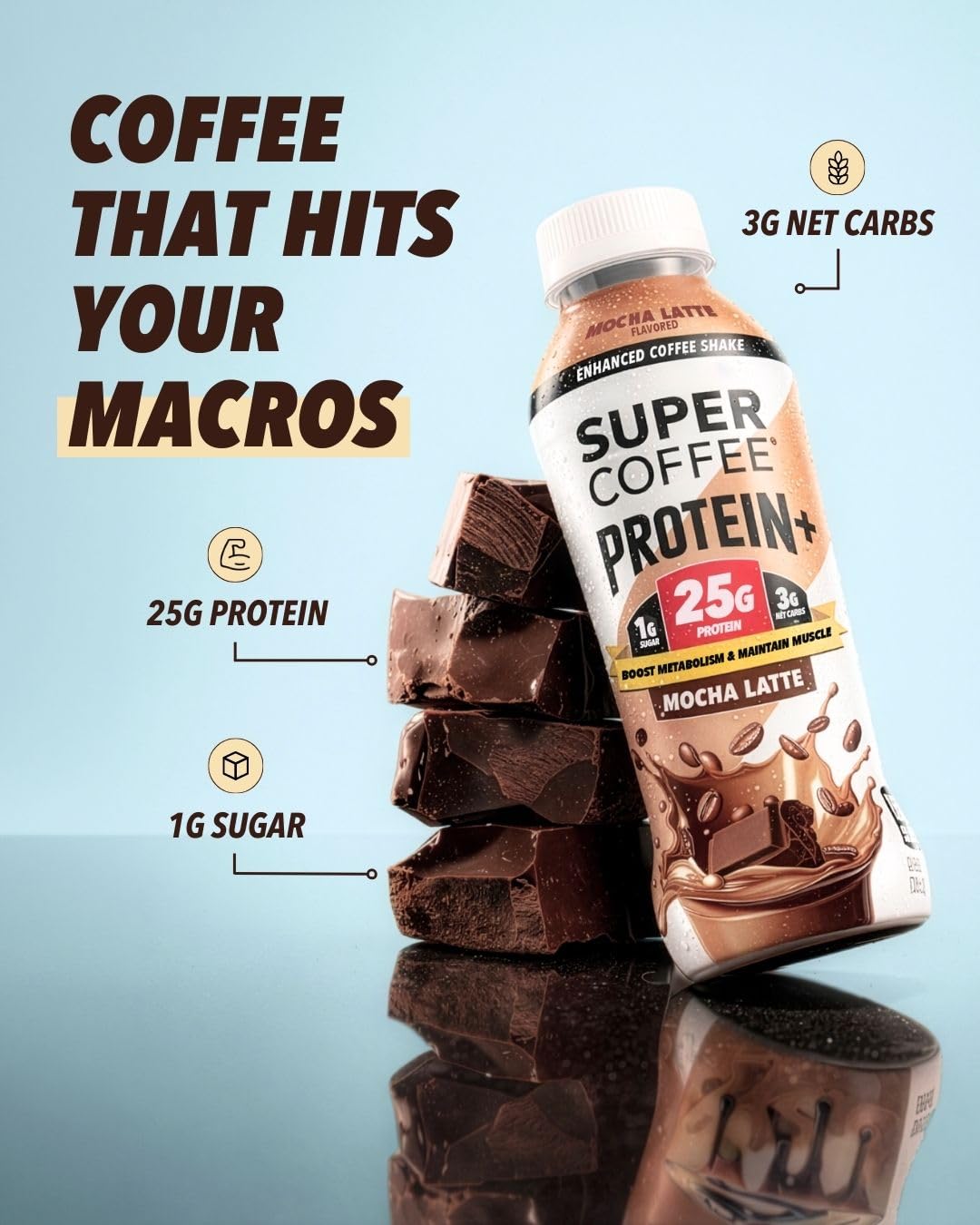 Super Coffee Protein+ Vanilla Protein Coffee 0g Sugar 25g Protein 11oz 18Pk