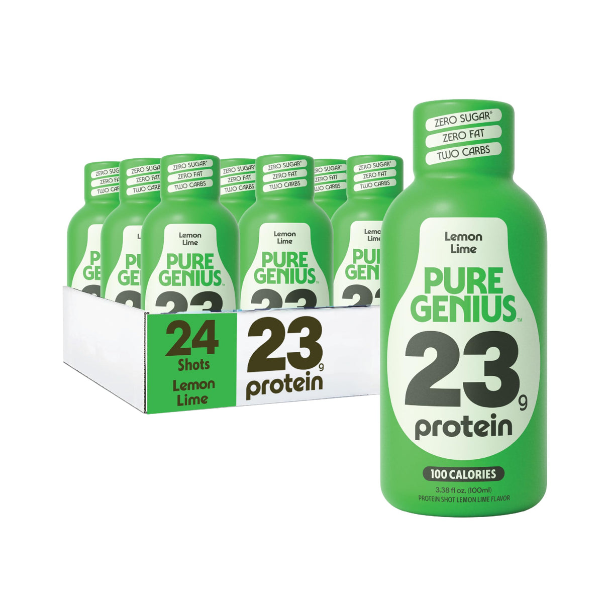 Pure Genius 23g Protein Shot | 100 Calories, No Sugar, No Fat | 12 Shots