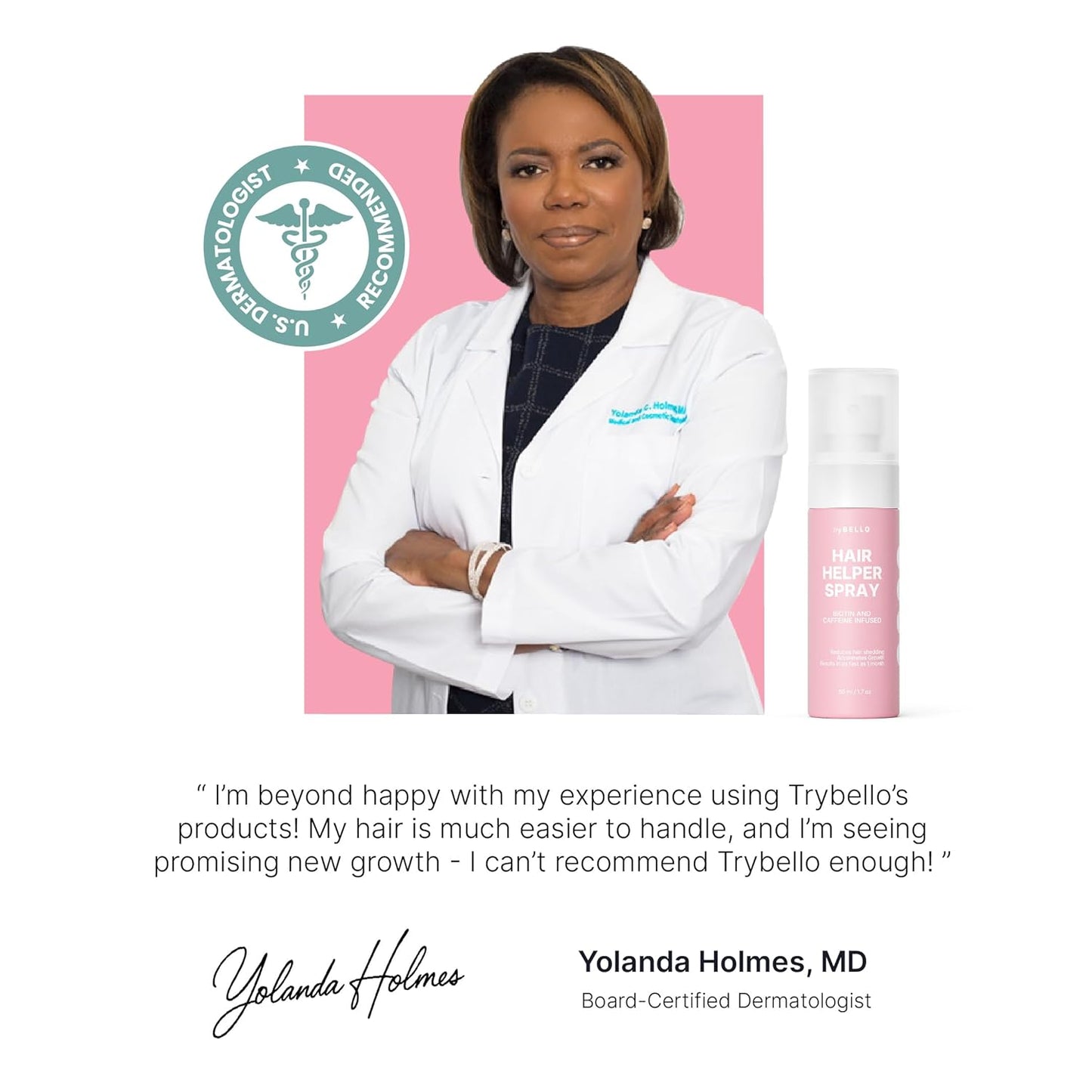 Trybello Hair Helper Spray - Growth Serum With Biotin & Castor Oil - Caffeine Infused Treatment for Thicker, Fuller Hair - Repair Thinning Naturally - Vegan, Cruelty-Free Formula