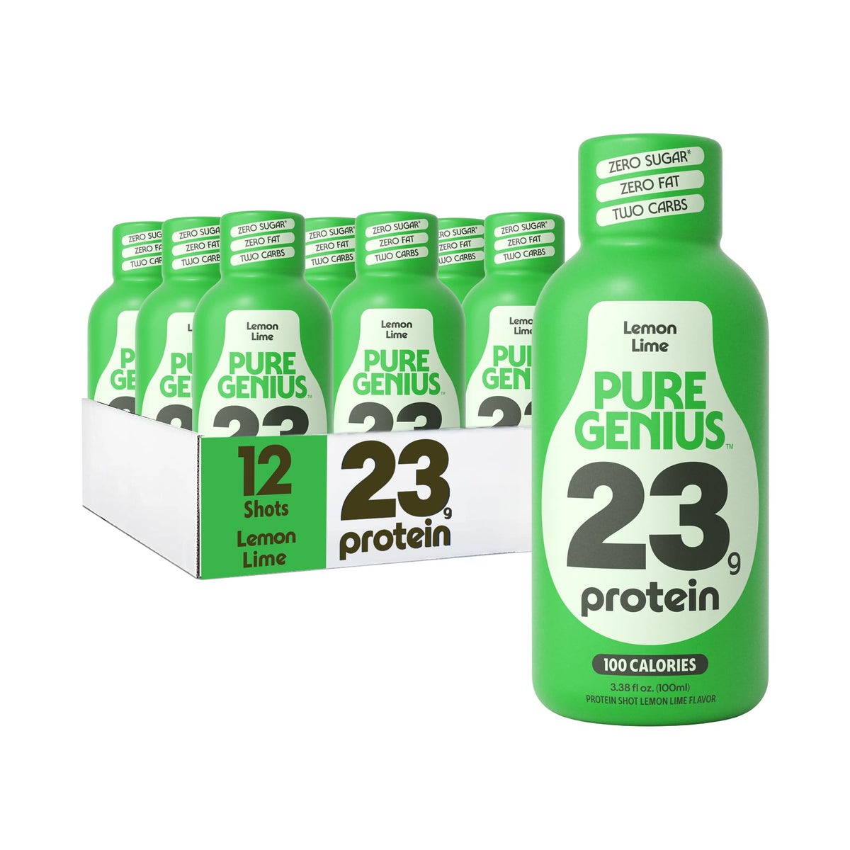Pure Genius 23g Protein Shot | 100 Calories, No Sugar, No Fat | 12 Shots