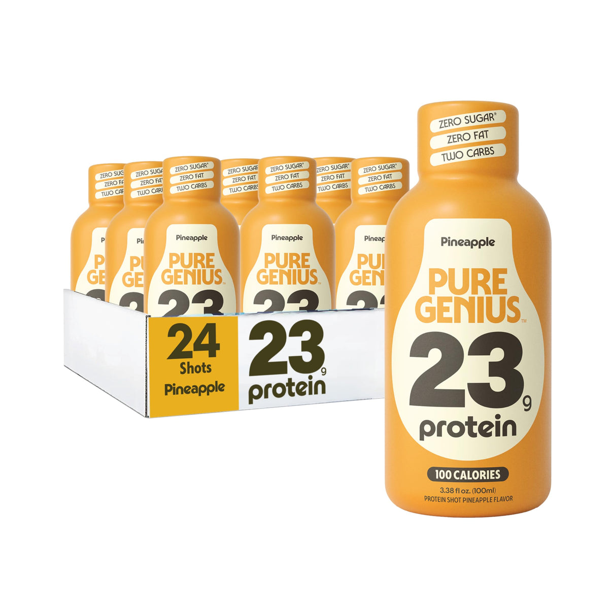 Pure Genius 23g Protein Shot | 100 Calories, No Sugar, No Fat | 12 Shots