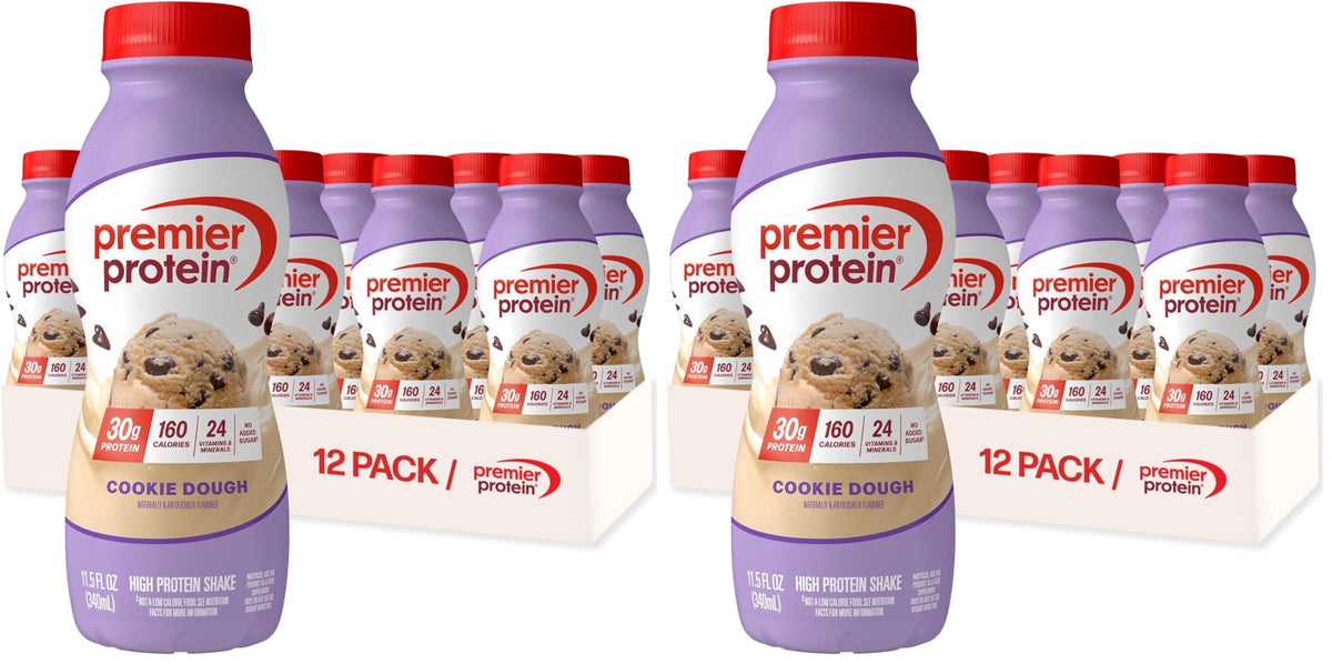 Premier Protein 30g High Protein Shake, Cookies & Cream, 12 Pack | 160 Calories, 24 Vitamins & Minerals, No Added Sugar, Supports Muscle Health, Gluten-Free, 11.5 oz