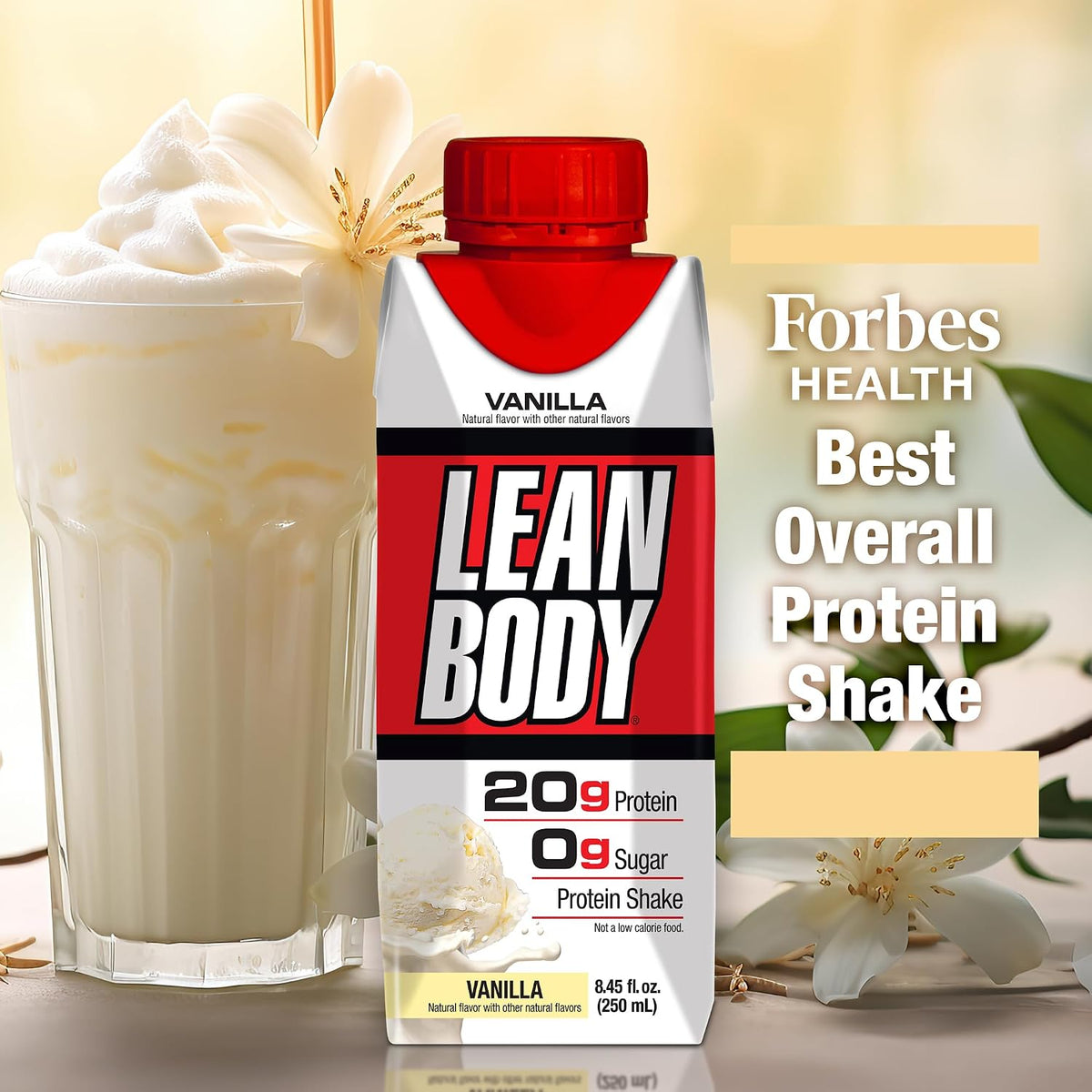 LABRADA Nutrition - Lean Body RTD Whey Protein Shake, Convenient On-The-Go Meal Replacement Shake for Men & Women, 20 Grams of Protein – Zero Sugar, Lactose & Gluten Free, Vanilla (Pack of 16)