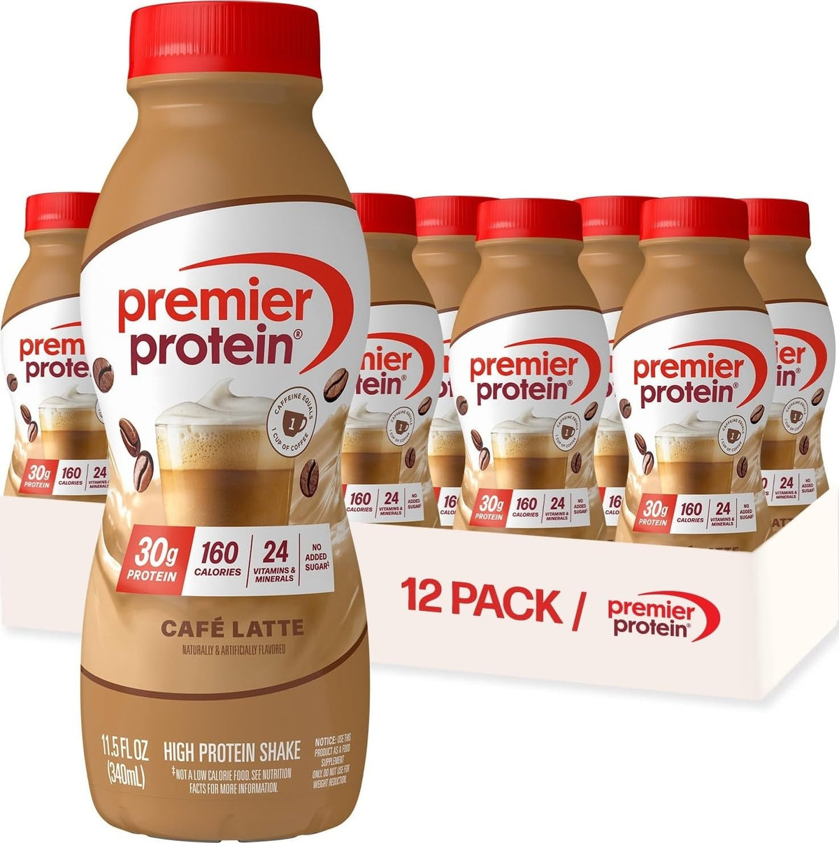 Premier Protein 30g High Protein Shake, Cookies & Cream, 12 Pack | 160 Calories, 24 Vitamins & Minerals, No Added Sugar, Supports Muscle Health, Gluten-Free, 11.5 oz