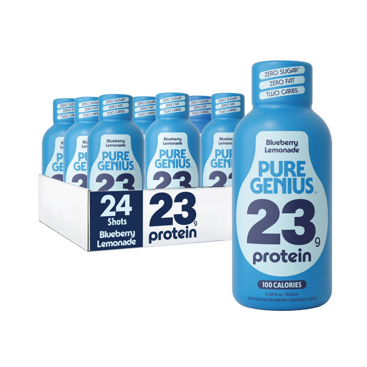 Pure Genius 23g Protein Shot | 100 Calories, No Sugar, No Fat | 12 Shots