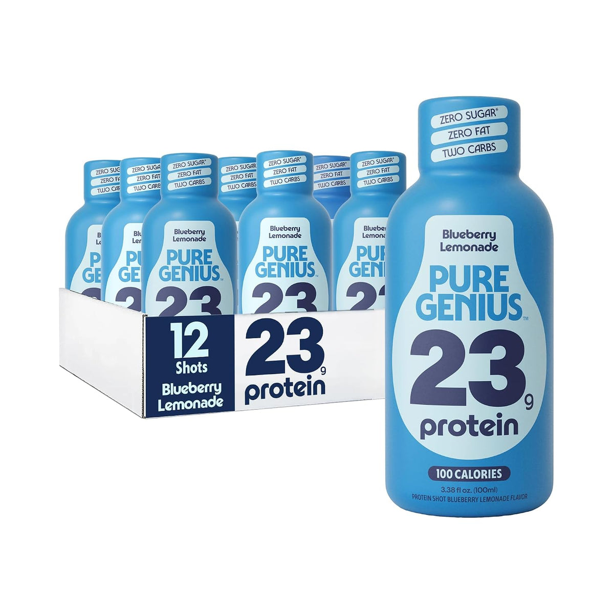 Pure Genius 23g Protein Shot | 100 Calories, No Sugar, No Fat | 12 Shots