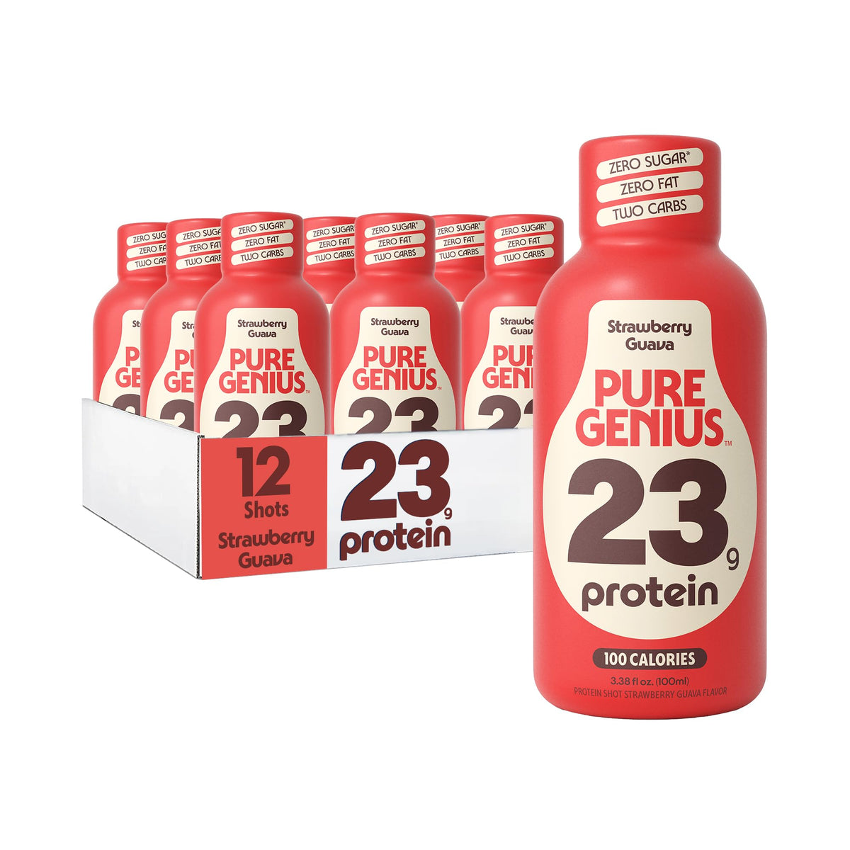 Pure Genius 23g Protein Shot | 100 Calories, No Sugar, No Fat | 12 Shots