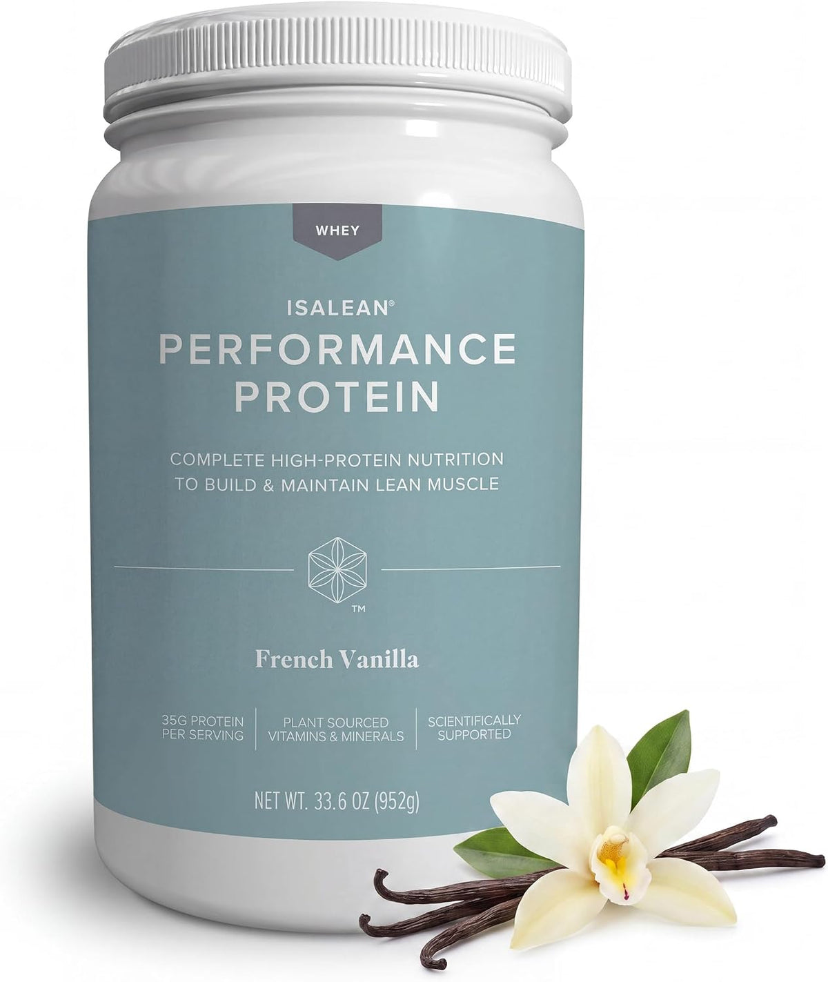 Isagenix IsaLean, Performance Protein Shake, French Vanilla, 33.6 oz | Meal Shake, 36 g of Protein, Keeps You Full for Longer, Lean Muscle Support, Whole-Food Vitamins and Minerals