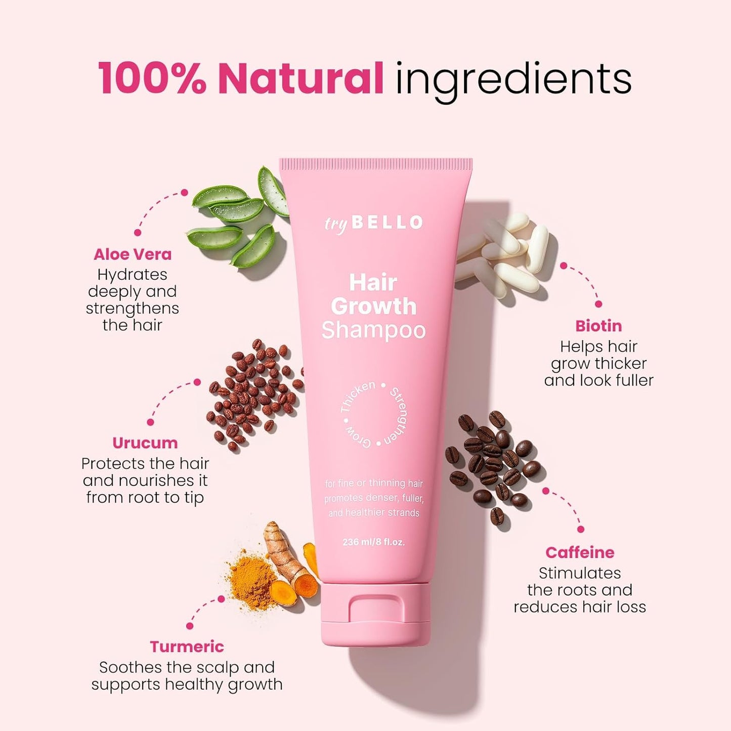 Trybello Hair Helper+ Spray + Hair Growth Shampoo + Hair Growth Conditioner