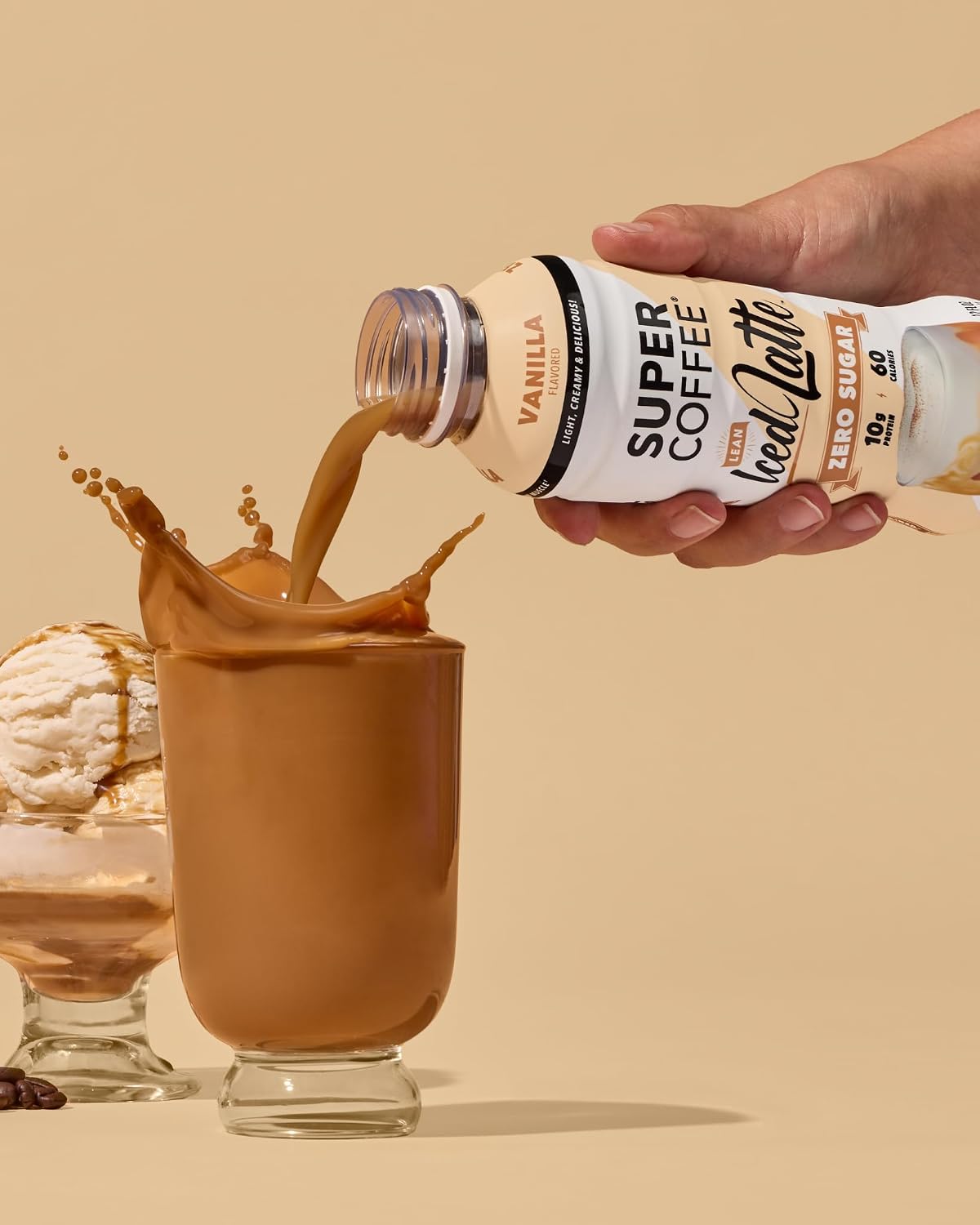 Super Coffee, Ready To Drink Iced Coffee, Vanilla Latte (12 Ounce Bottles, Pack of 12) - Low Net Carbs, No Added Sugar, Keto Friendly, 10g of Protein, Low Calorie, Protein Coffee