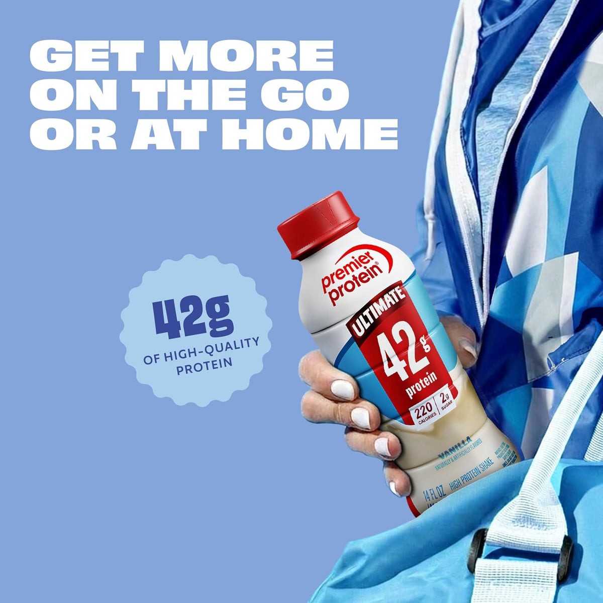 Premier Protein ULTIMATE 42g High Protein Shake, Vanilla, 12 Pack | 220 Calories, 2g Sugar, 24 Vitamins & Minerals, Supports Muscle Health, Gluten-Free, Protein Snack, 14 oz