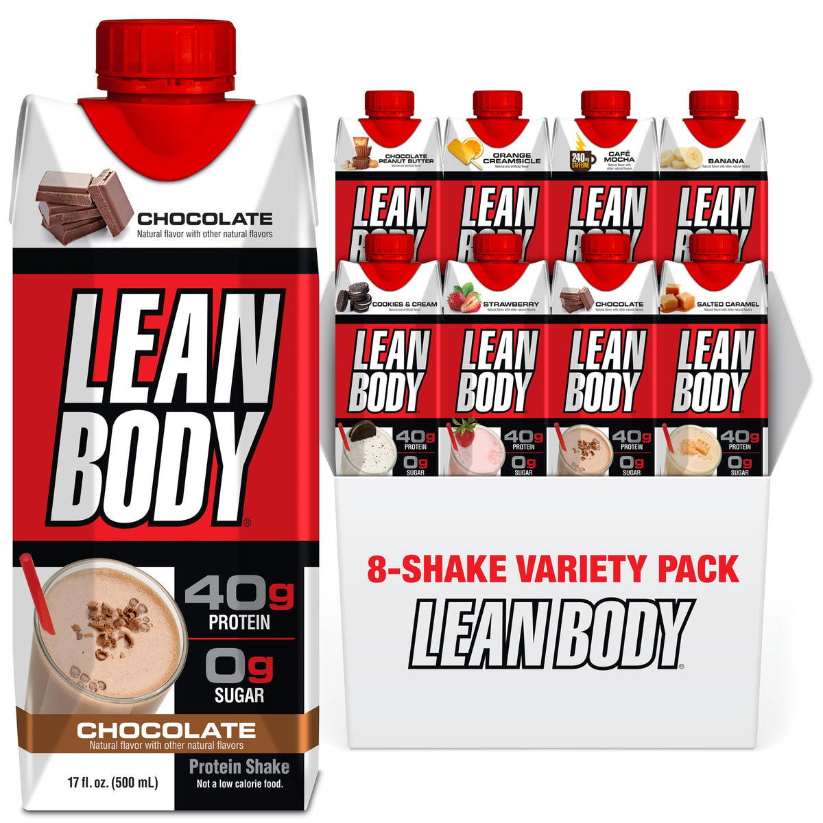 LABRADA Nutrition - Lean Body RTD Whey Protein Shake, Convenient On-The-Go Meal Replacement Shake for Men & Women, 20 Grams of Protein – Zero Sugar, Lactose & Gluten Free, Vanilla (Pack of 16)