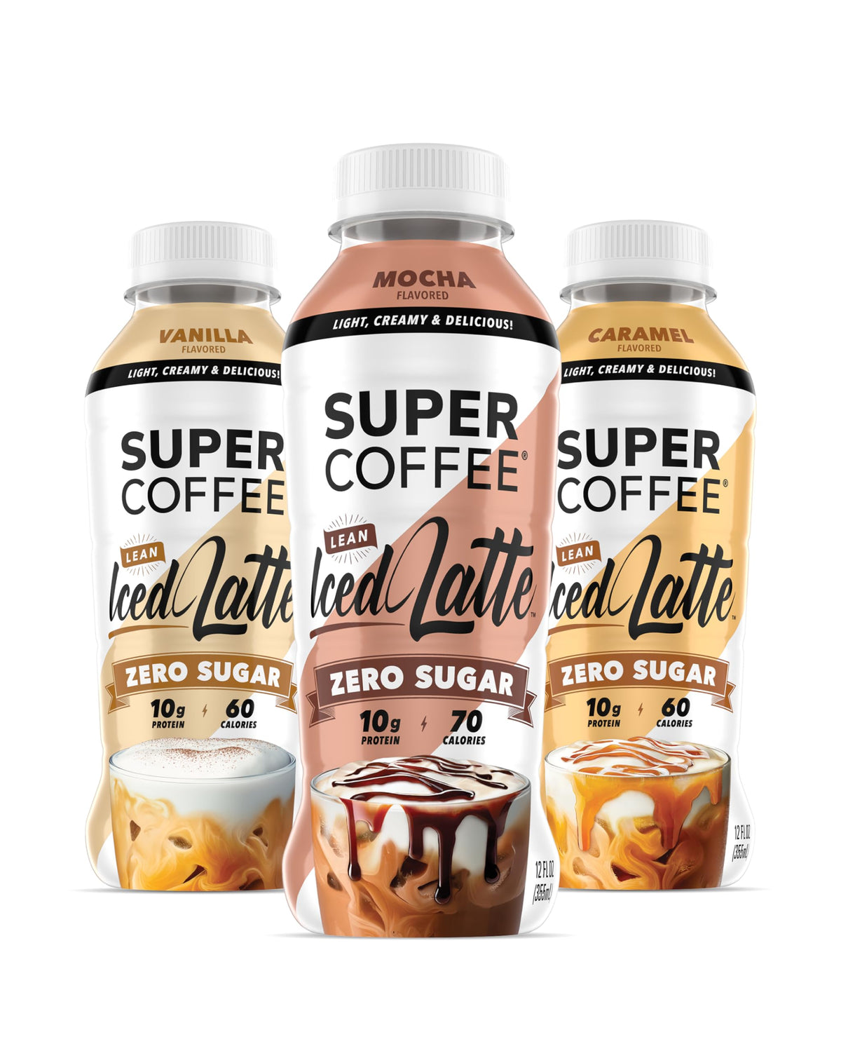 Super Coffee, Ready To Drink Iced Coffee, Vanilla Latte (12 Ounce Bottles, Pack of 12) - Low Net Carbs, No Added Sugar, Keto Friendly, 10g of Protein, Low Calorie, Protein Coffee
