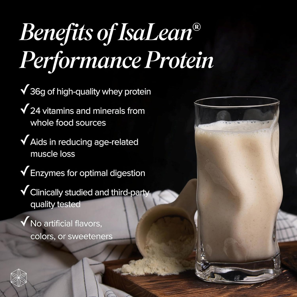 Isagenix IsaLean, Performance Protein Shake, French Vanilla, 33.6 oz | Meal Shake, 36 g of Protein, Keeps You Full for Longer, Lean Muscle Support, Whole-Food Vitamins and Minerals