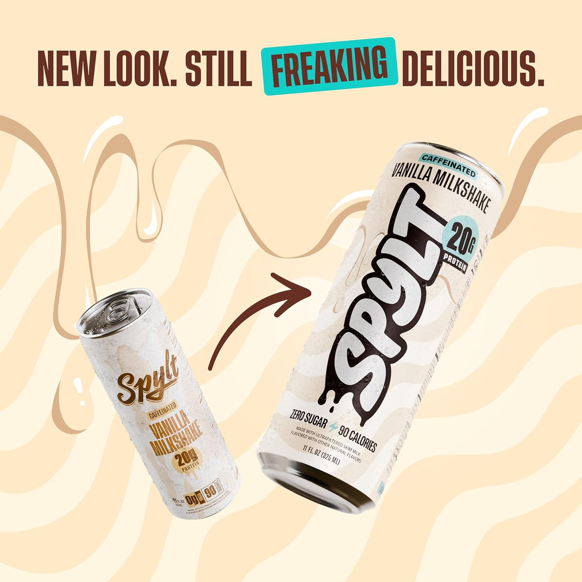 Spylt Vanilla Protein Milk Shakes, 20g Protein, 60mg Caffeine, 12 Pack