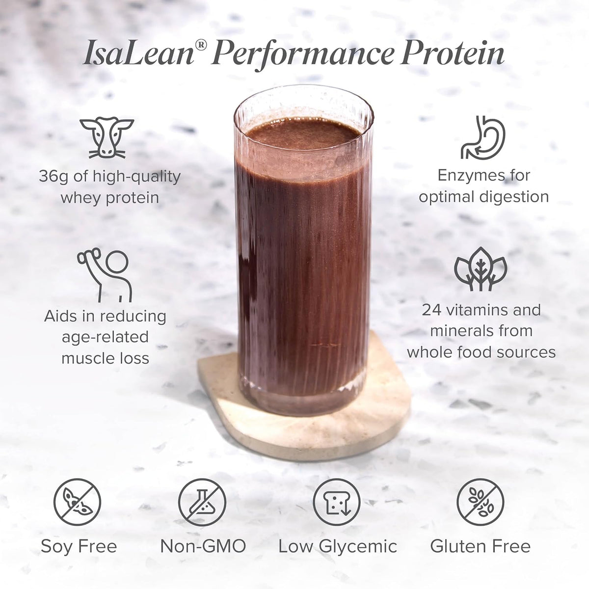 Isagenix IsaLean, Performance Protein Shake, French Vanilla, 33.6 oz | Meal Shake, 36 g of Protein, Keeps You Full for Longer, Lean Muscle Support, Whole-Food Vitamins and Minerals