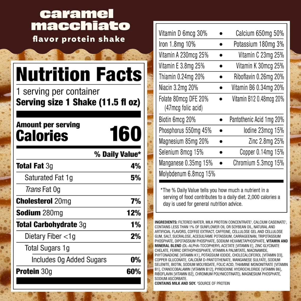 Premier Protein COFFEEHOUSE 30g Protein Shake, Caramel Macchiato, 12 Pack | Caffeinated Energy Beverage, 160 Calories, 24 Vitamins & Minerals, No Added Sugar, Muscle Support, Gluten-Free, 11.5 oz
