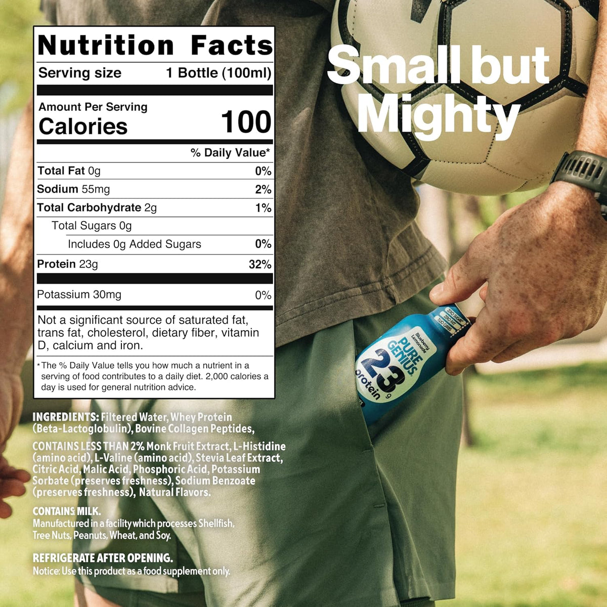 Pure Genius 23g Protein Shot | 100 Calories, No Sugar, No Fat | 12 Shots